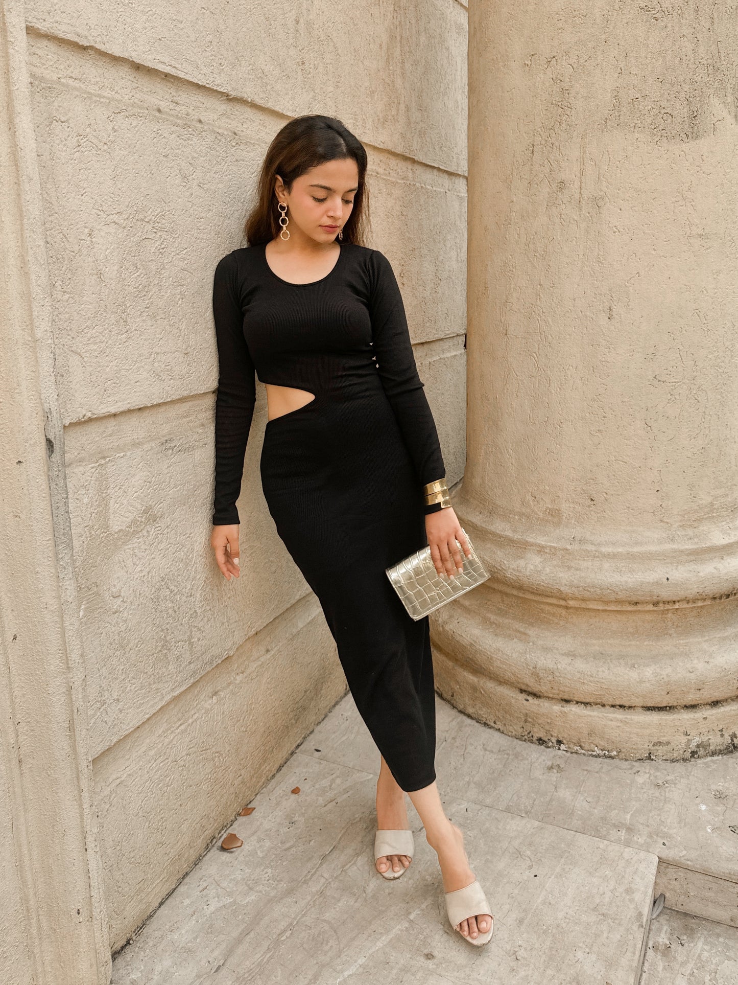Cutout Full sleeve Bodycon Dress